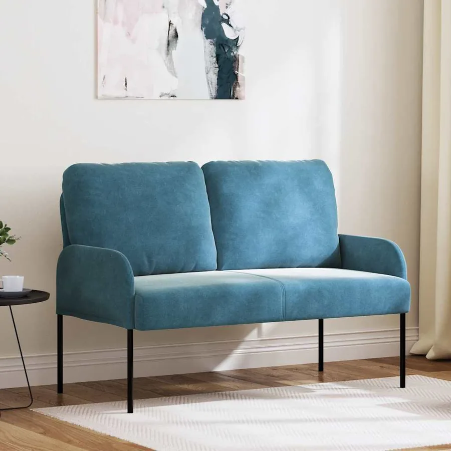 Canapés avec coussin 110cm Bleu Contreplaqué