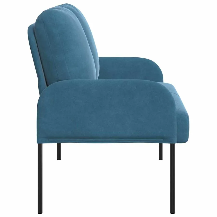 Canapés avec coussin 110cm Bleu Contreplaqué - 5