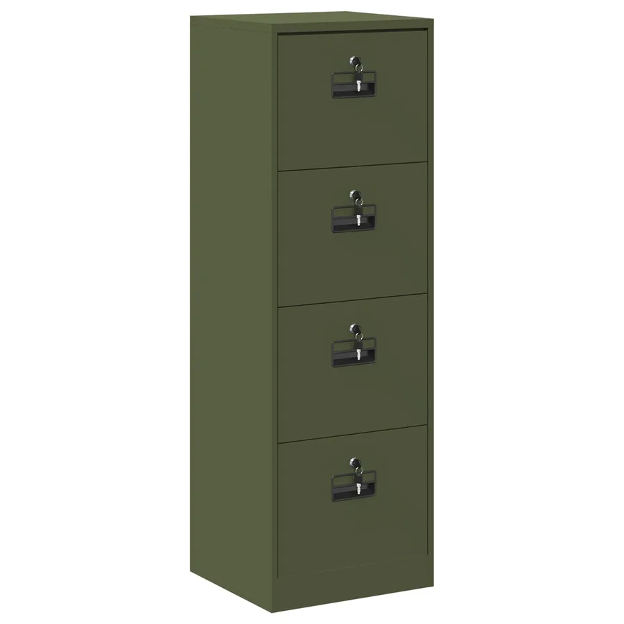 Cabinet de Dossier avec tiroir Vert olive 45,5 x 42 x 139 cm - 2