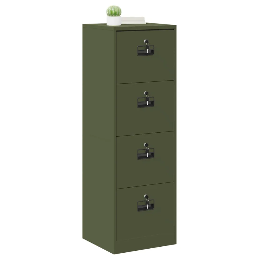Cabinet de Dossier avec tiroir Vert olive 45,5 x 42 x 139 cm - 3