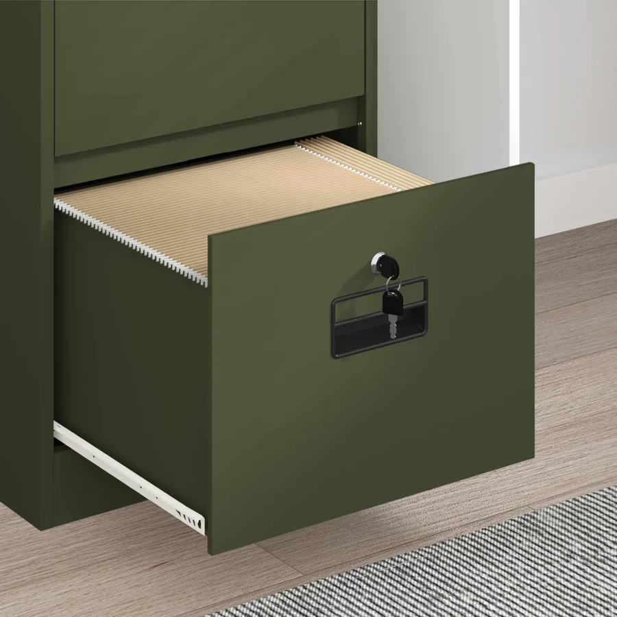 Cabinet de Dossier avec tiroir Vert olive 45,5 x 42 x 139 cm - 5