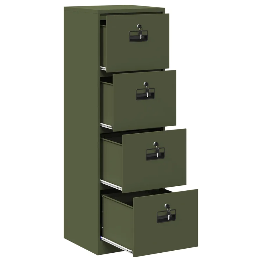 Cabinet de Dossier avec tiroir Vert olive 45,5 x 42 x 139 cm - 6