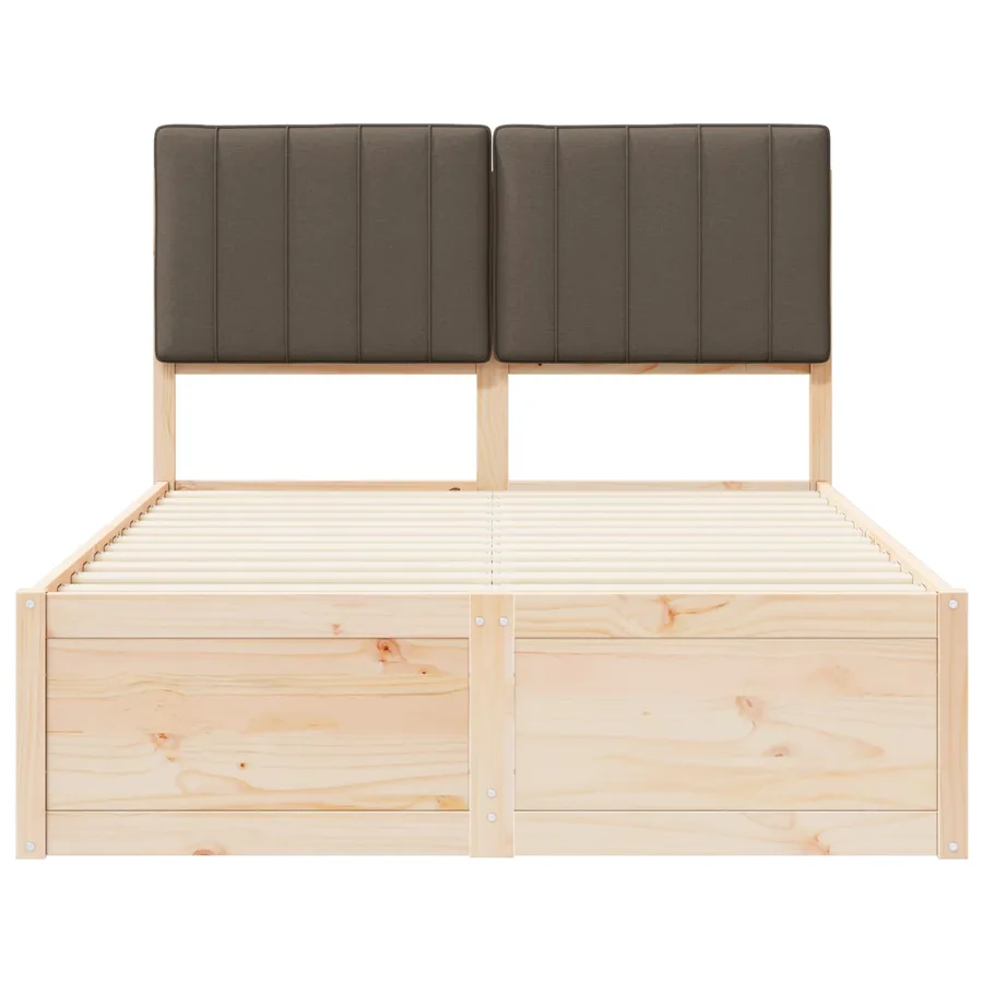 Cadre de lit avec tête de lit rembourrée Taupe 120 x 200 cm - 5