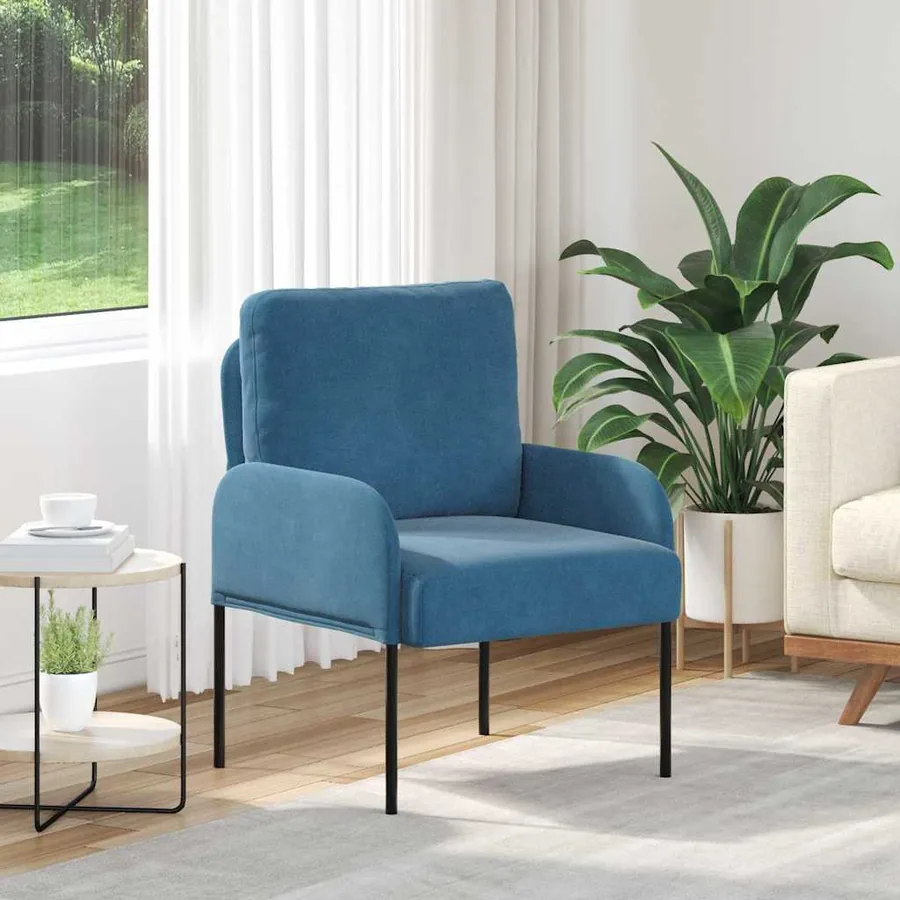 Canapés avec coussin 55cm Bleu Contreplaqué