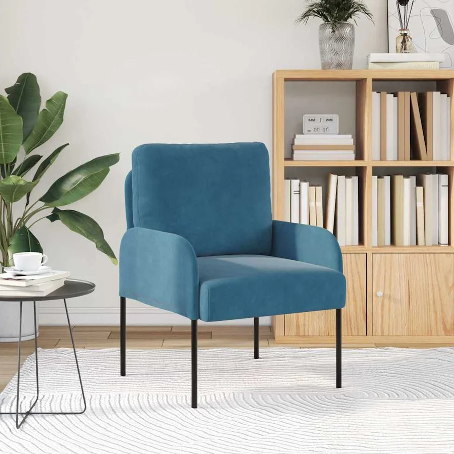 Canapés avec coussin 55cm Bleu Contreplaqué - 3