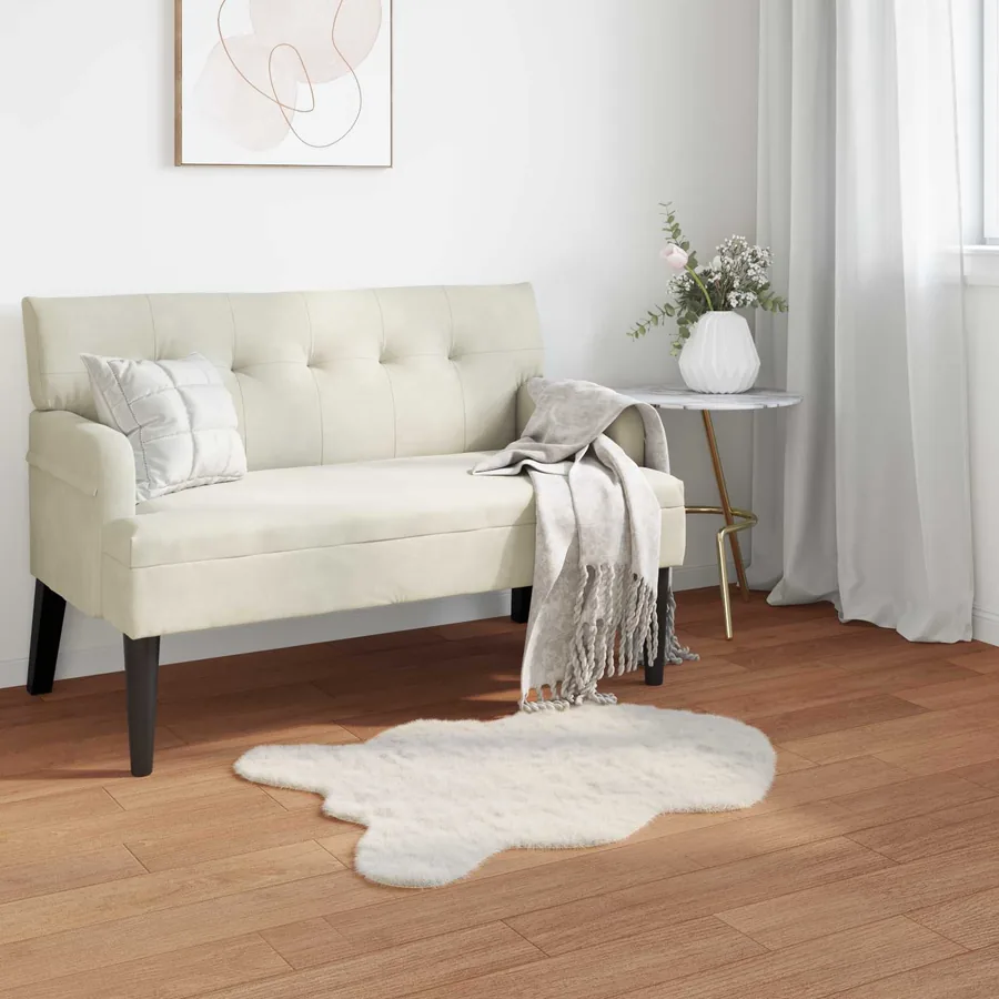 Tapis antidérapant en fausse de lapin OLITE Crème 60 x 90 cm
