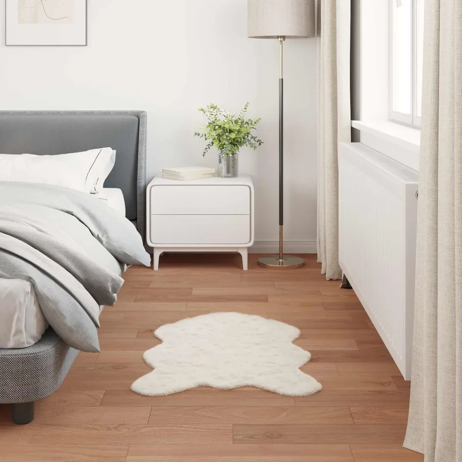 Tapis antidérapant en fausse de lapin OLITE Crème 60 x 90 cm - 4
