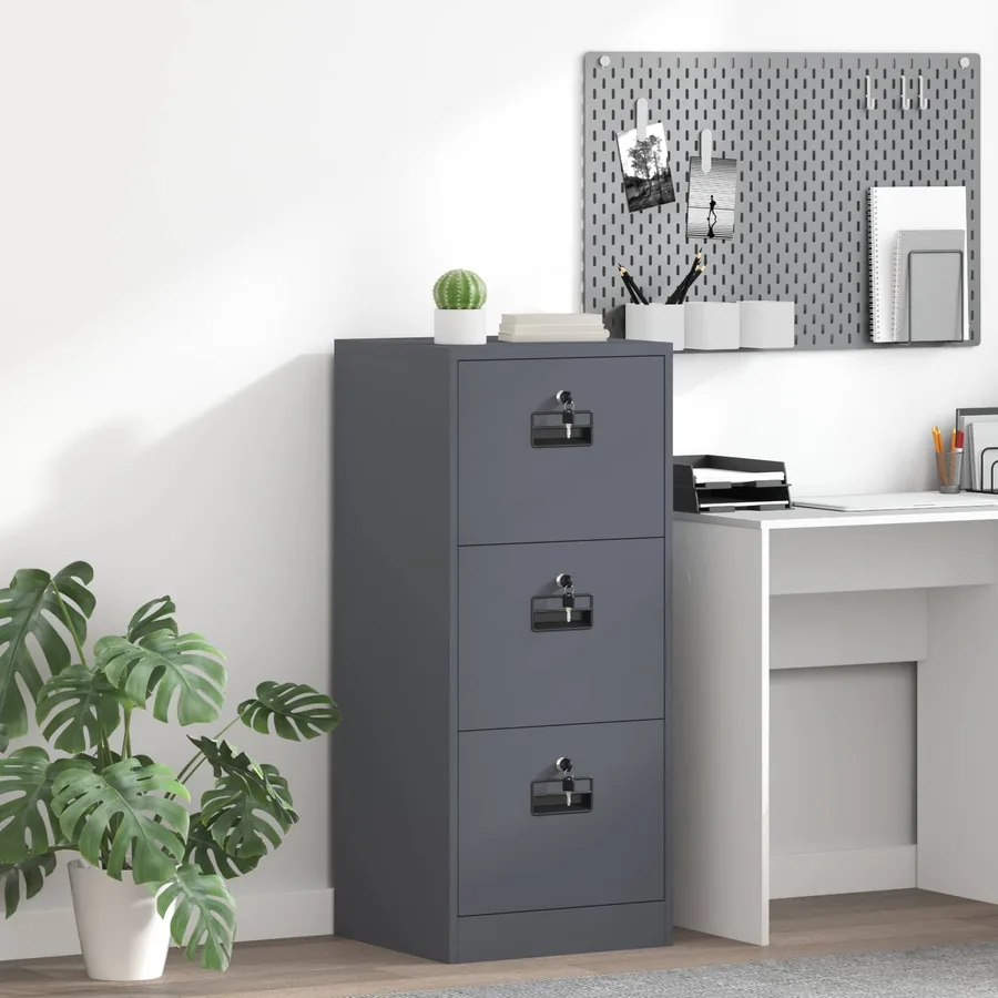 Cabinet de Dossier avec tiroir Anthracite 45,5 x 42 x 106,5 cm