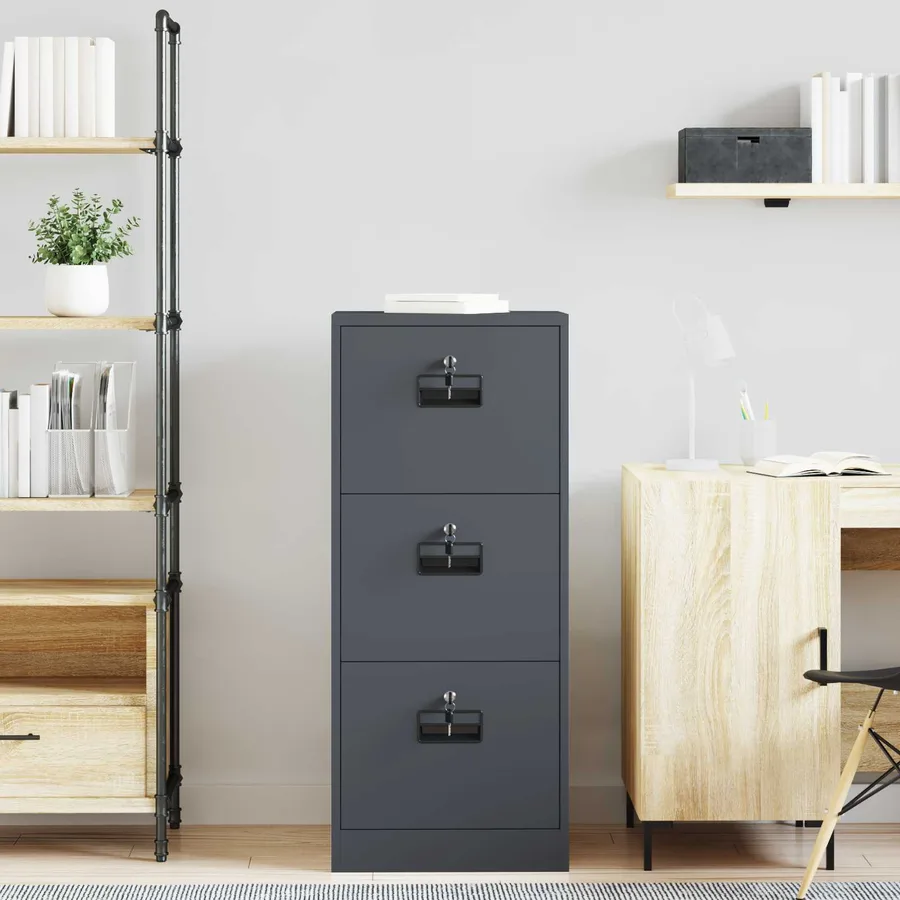 Cabinet de Dossier avec tiroir Anthracite 45,5 x 42 x 106,5 cm - 4