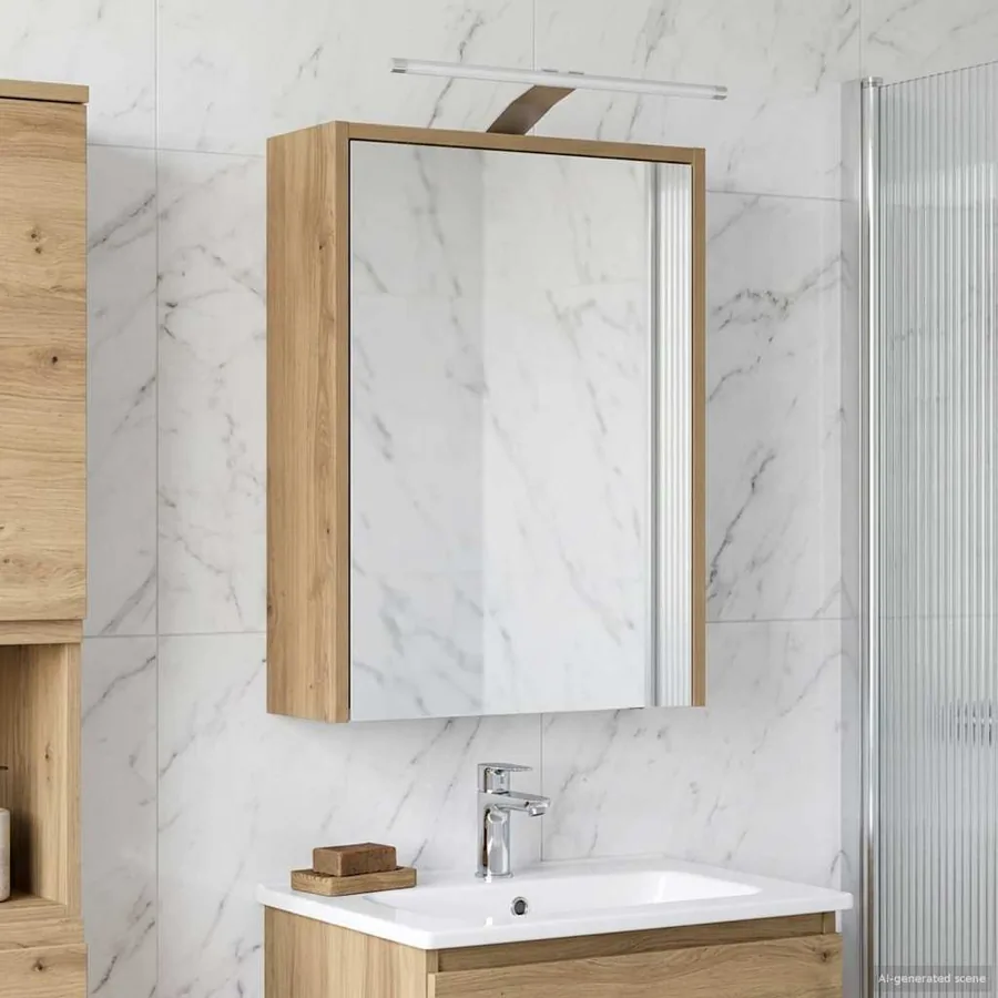Armoire Miroir de Salle de Bain Chêne artisan 43 x 16 x 62.5 cm