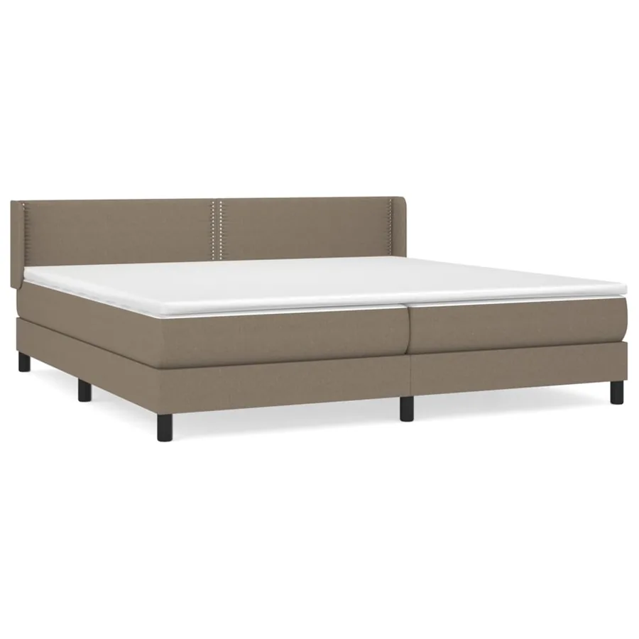 Sommier à lattes de lit avec matelas Taupe 200x200 cm Tissu - 2