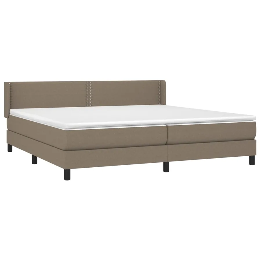Sommier à lattes de lit avec matelas Taupe 200x200 cm Tissu - 3