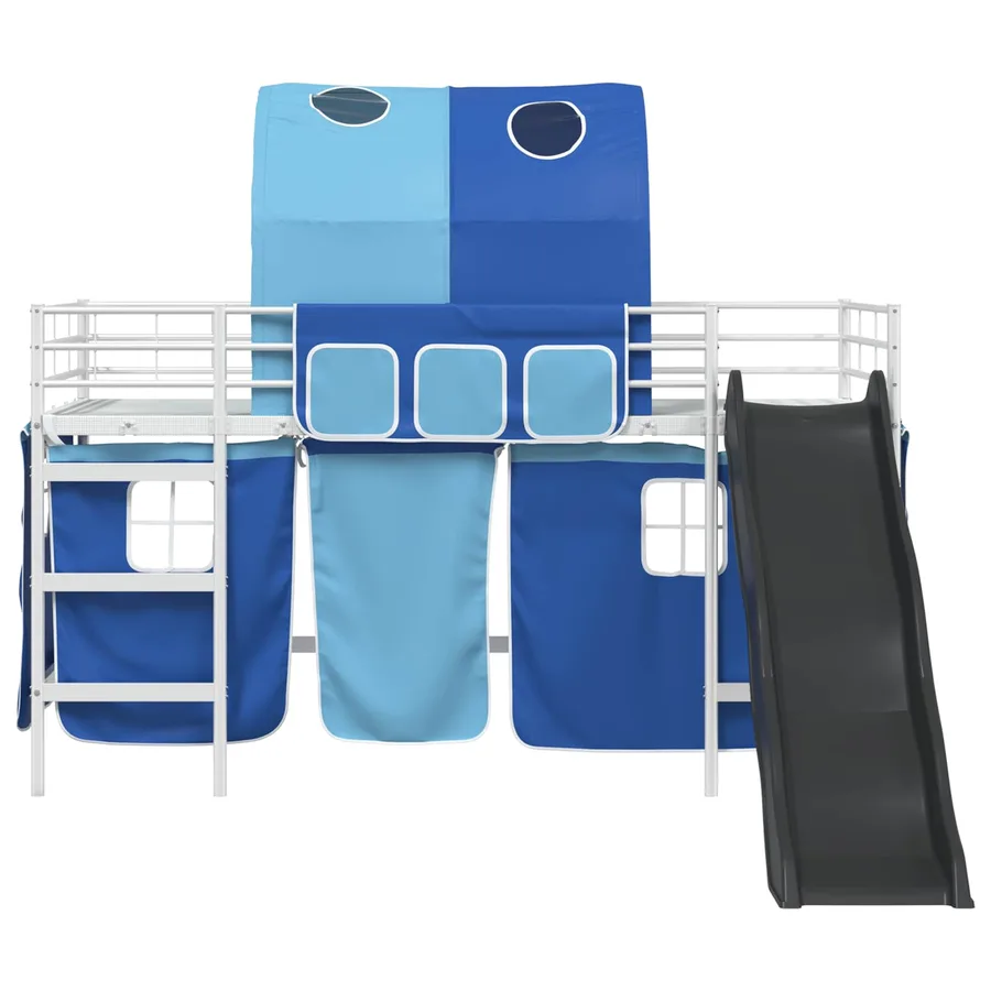 Lit mezzanine pour enfants Blanc et Bleu 90 x 200 cm Métал - 6