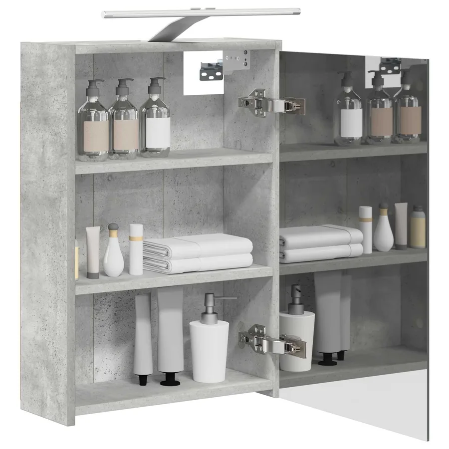 Armoire Miroir de Salle de Bain Gris béton 43 x 16 x 62.5 cm - 3