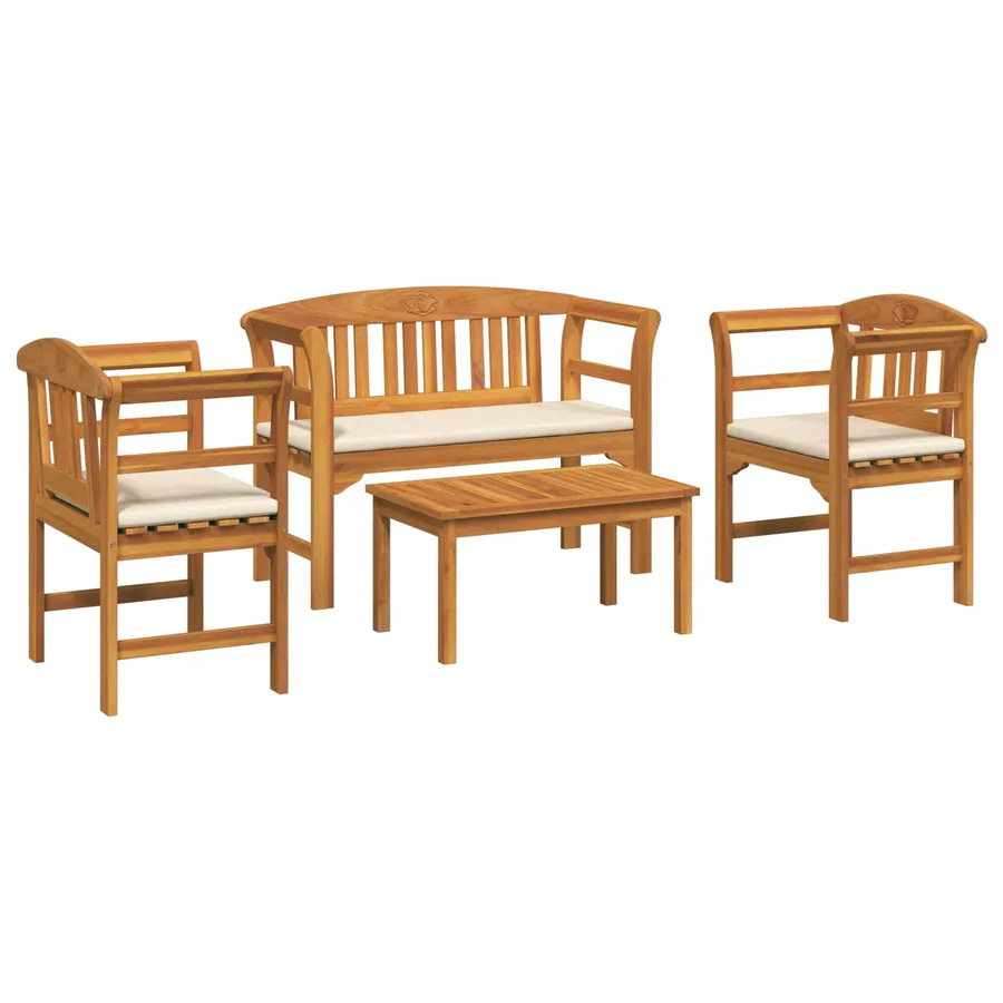 Ensemble de salon Rose de jardin 4 pcs Bois d'Acacia Massif - 2