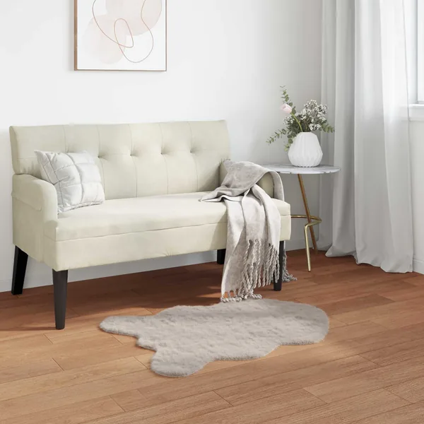 Tapis antidérapant en fausse de lapin OLITE Beige 50 x 80 cm