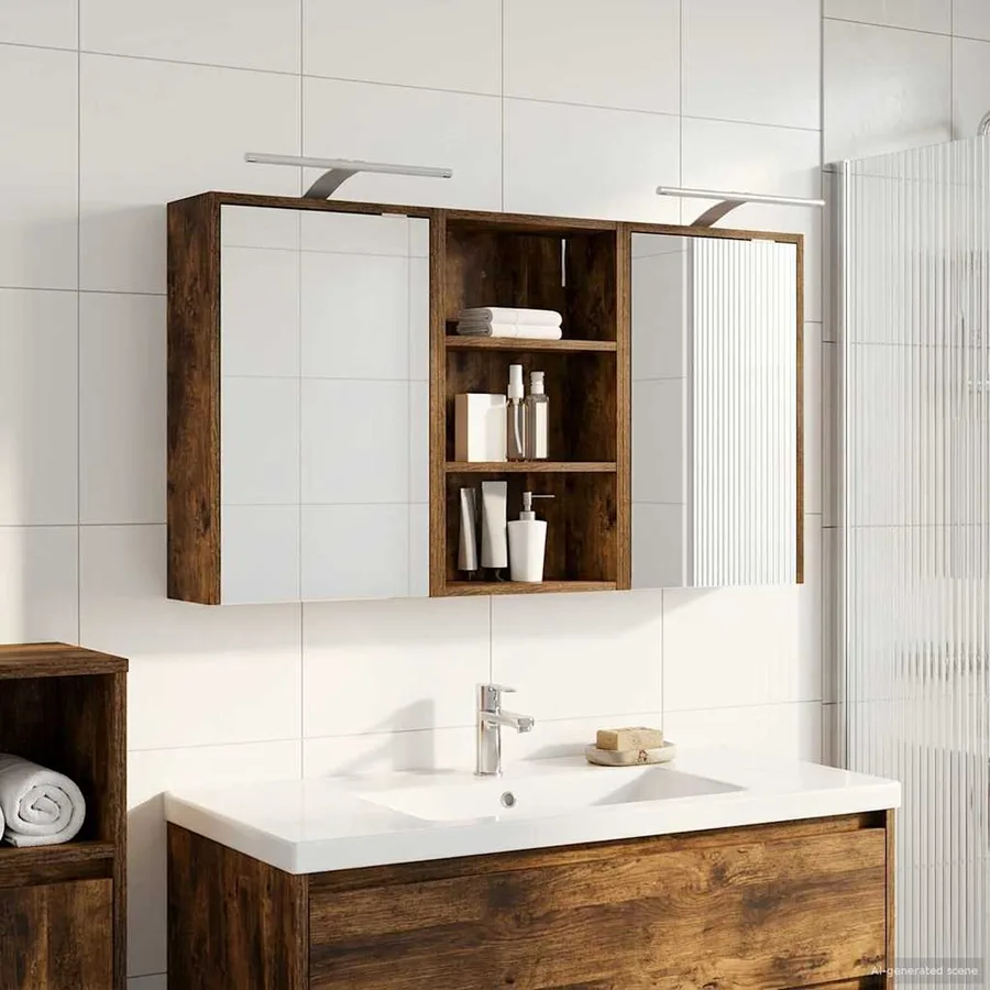Ensemble de Meubles de Salle de Bain 3 pcs 126 x 16 x 62.5 cm - 4