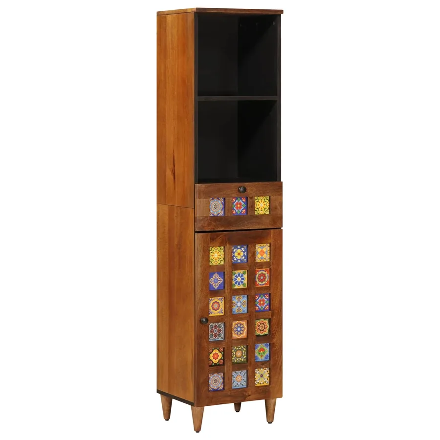 Armoire de salle de bain avec tiroir Noyer 38 x 33 x 160 cm - 2