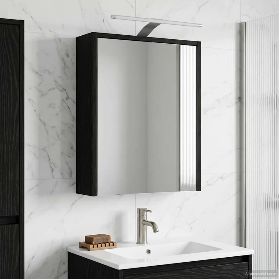 Armoire Miroir de Salle de Bain Chêne noir 43 x 16 x 62.5 cm - 4
