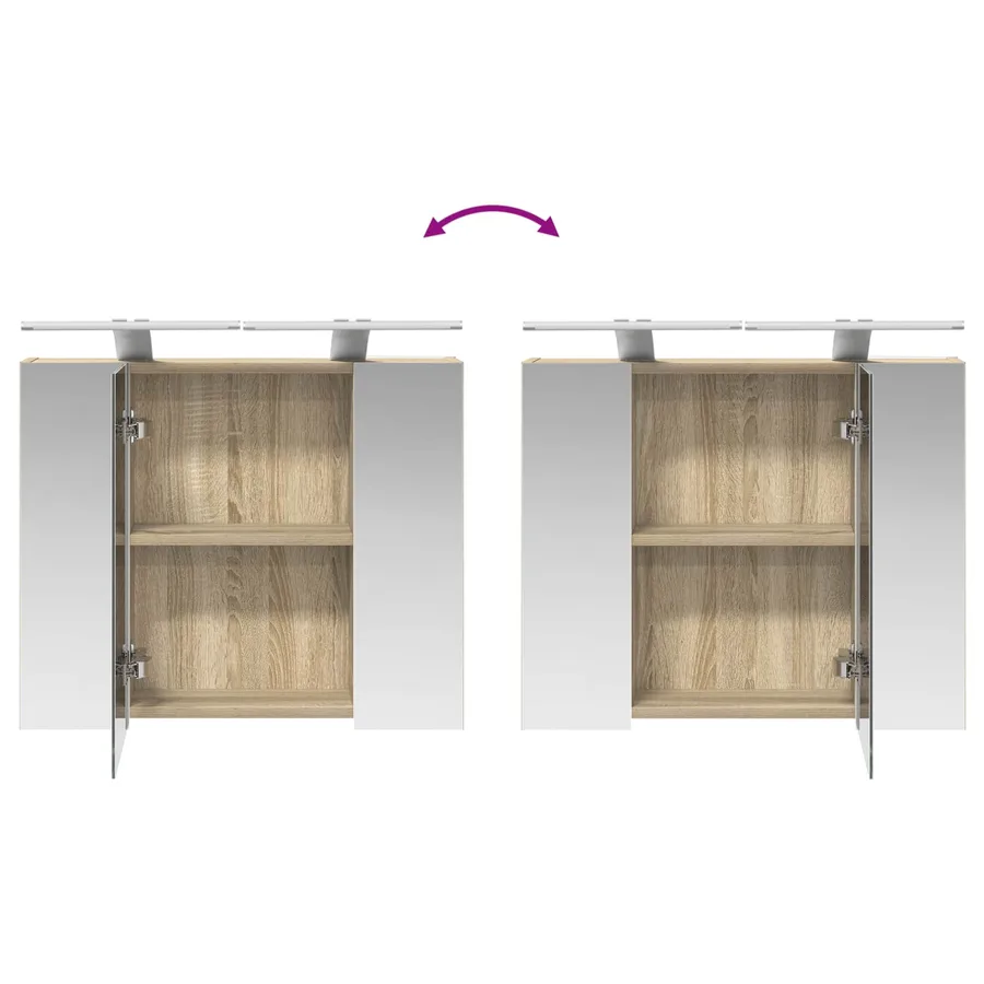 Armoire Miroir de Salle de Bain Chêne Sonoma 60 x 14,5 x 50 cm - 12
