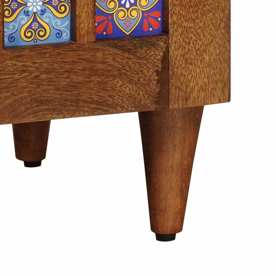 Buffet avec porte Noyer 60 x 33 x 75 cm Bois de mangue massif - 9