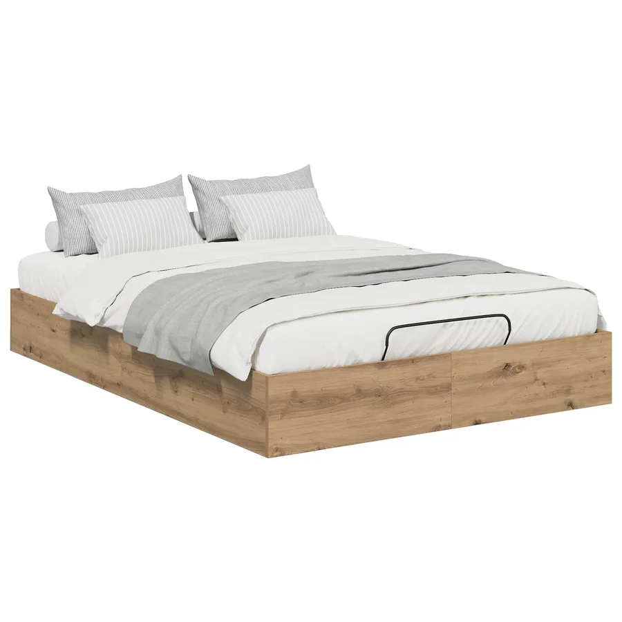 Cadre de lit ottoman avec stockage Chêne Artisanal 150 x 200 cm - 3