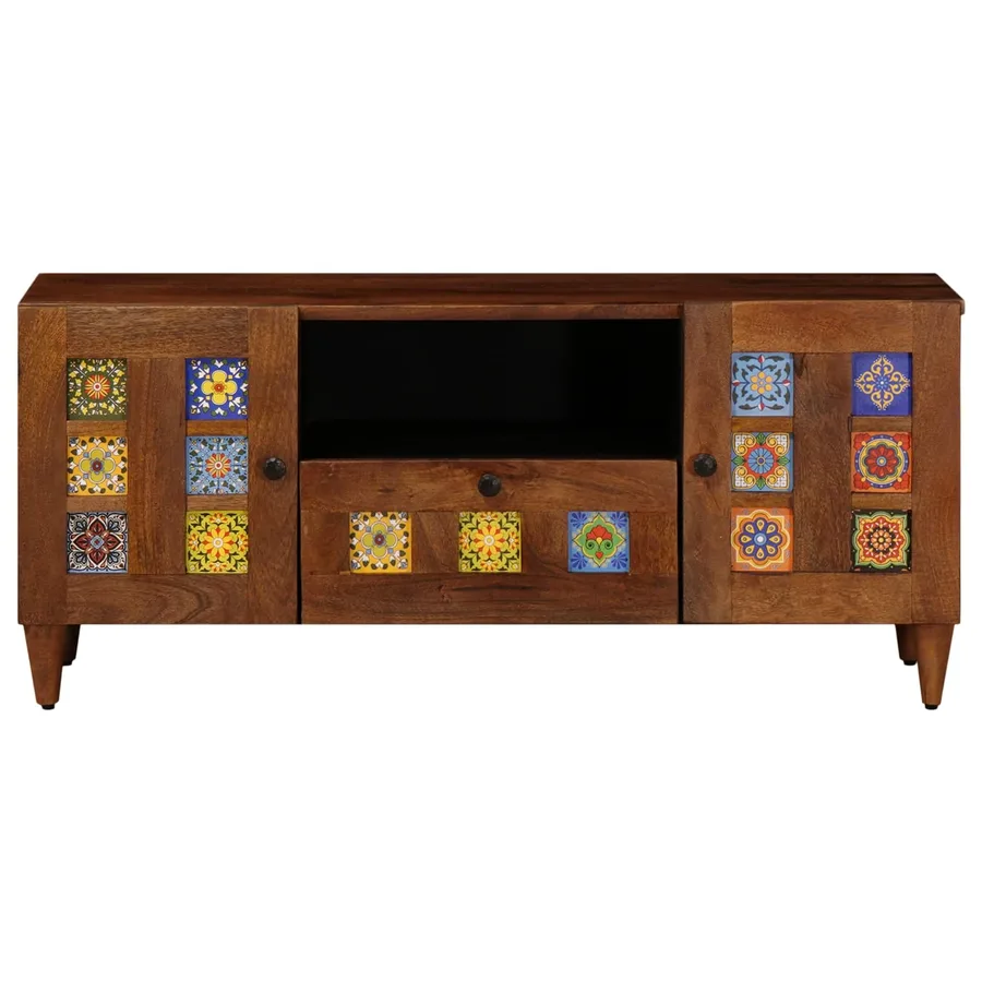 Meuble TV Noyer 105 x 33 x 46 cm Bois de mangue massif - 4