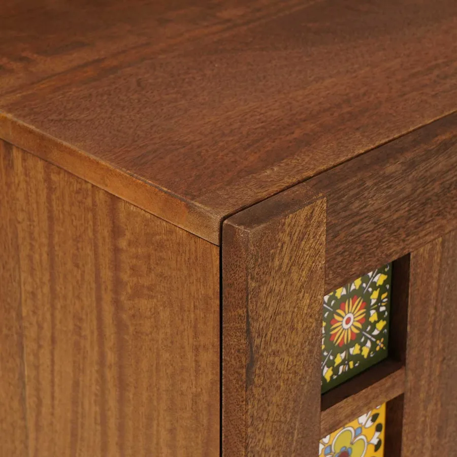 Meuble TV Noyer 105 x 33 x 46 cm Bois de mangue massif - 7