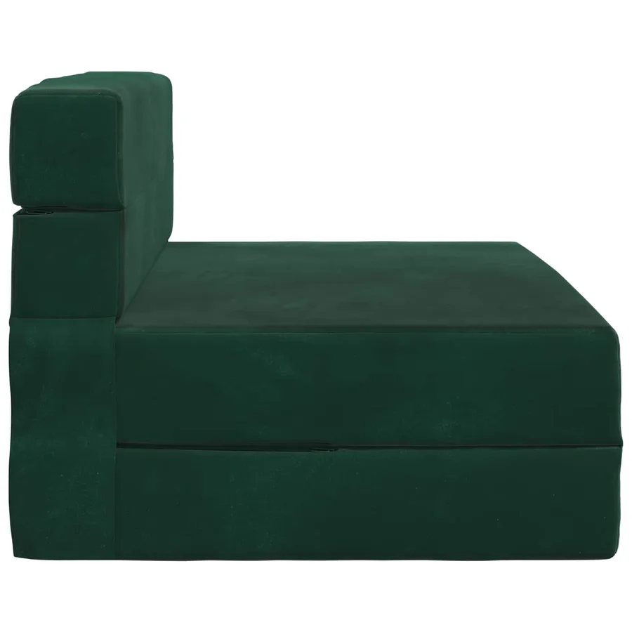 Canapé-lit pliant Vert foncé 190 x 100 x 15 cm Velours - 4
