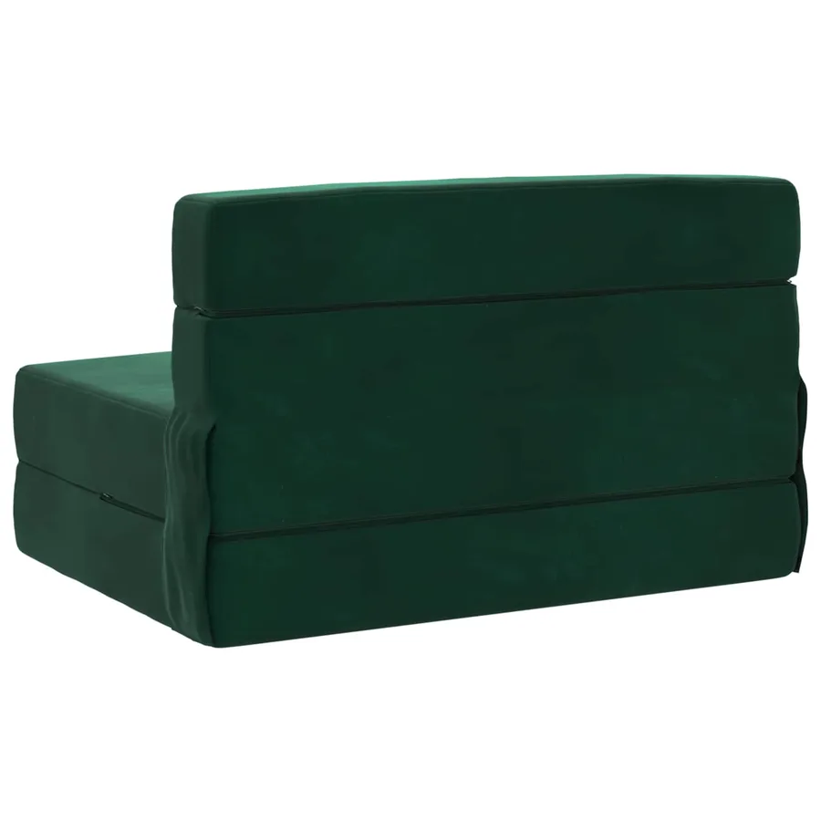 Canapé-lit pliant Vert foncé 190 x 100 x 15 cm Velours - 5