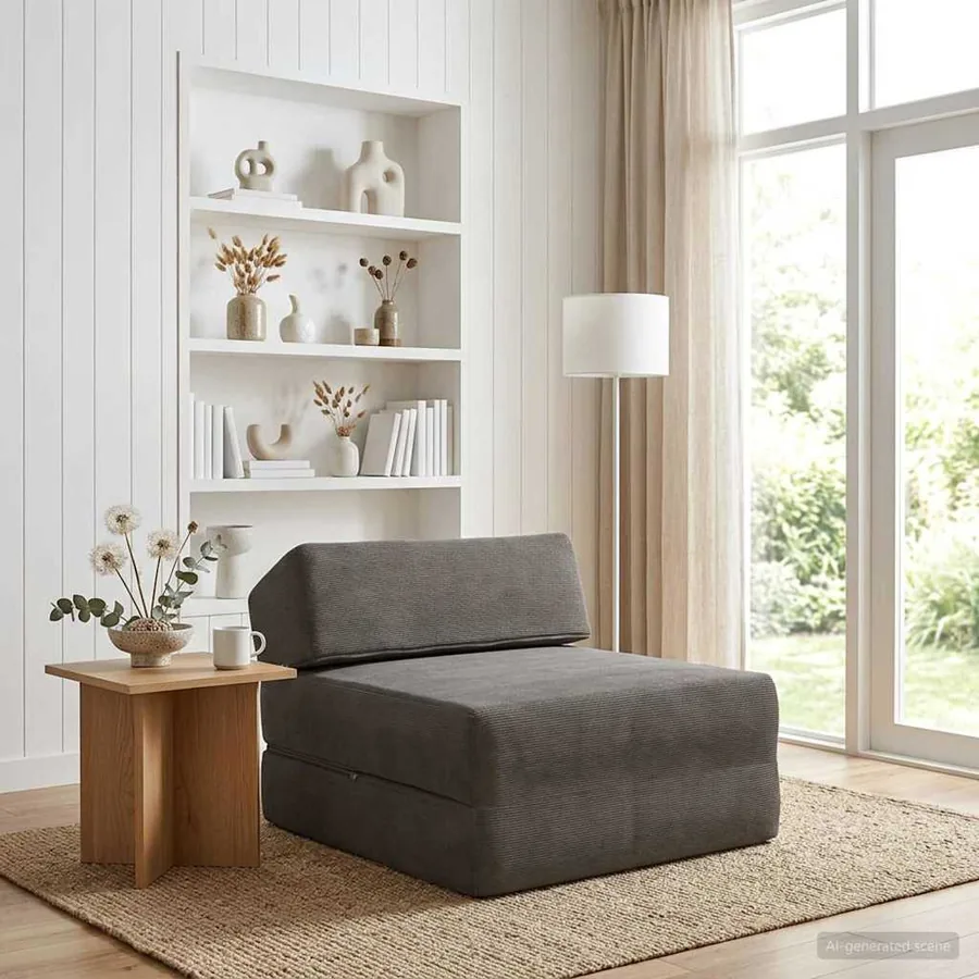 Canapé-lit pliable Gris clair 60 x 70 x 41 cm Tissu
