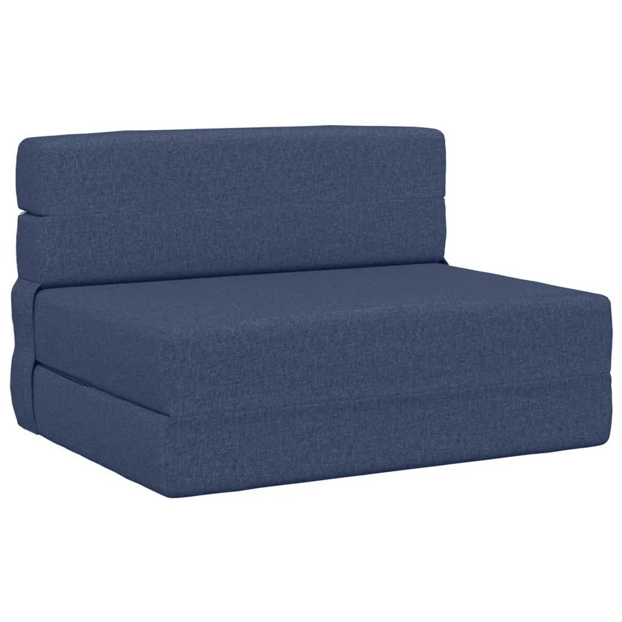 Canapé-lit pliable Bleu 100 x 80 x 60 cm Tissu - 2