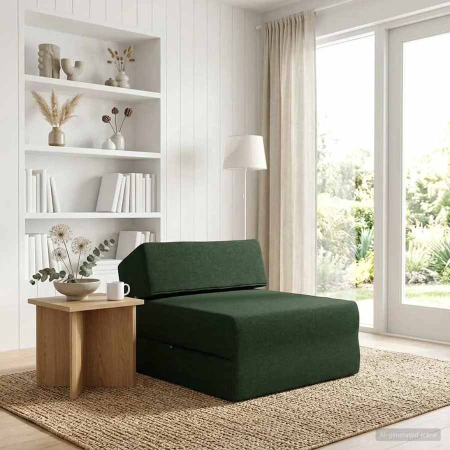 Canapé-lit pliable Vert foncé 60 x 70 x 41 cm Tissu