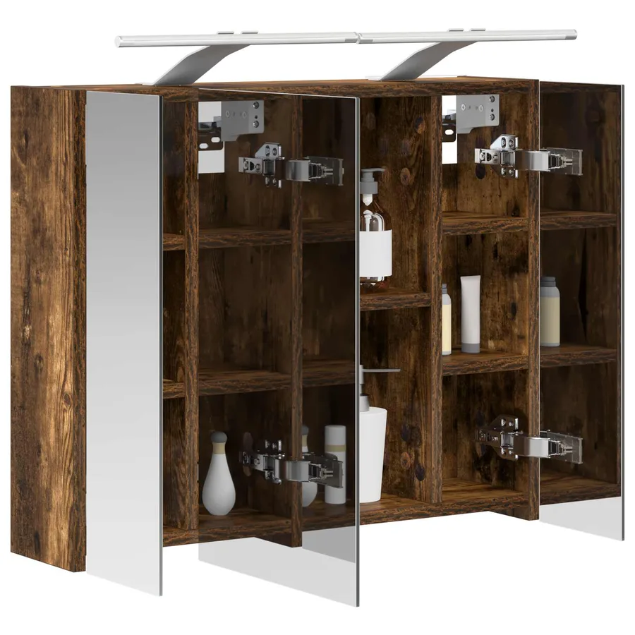 Armoire Miroir de Salle de Bain Chêne fumé 60 x 14,5 x 50 cm - 3