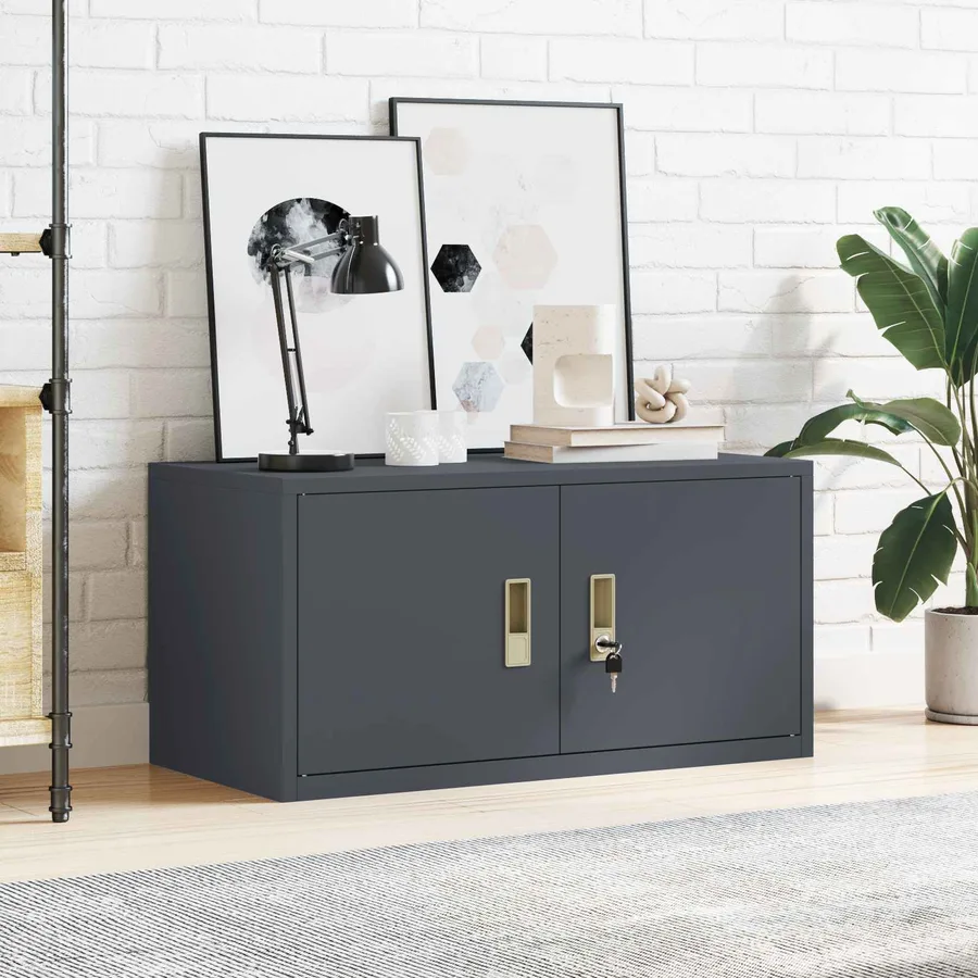 Armoire de rangement Anthracite 80 x 40 x 40 cm Acier - 4