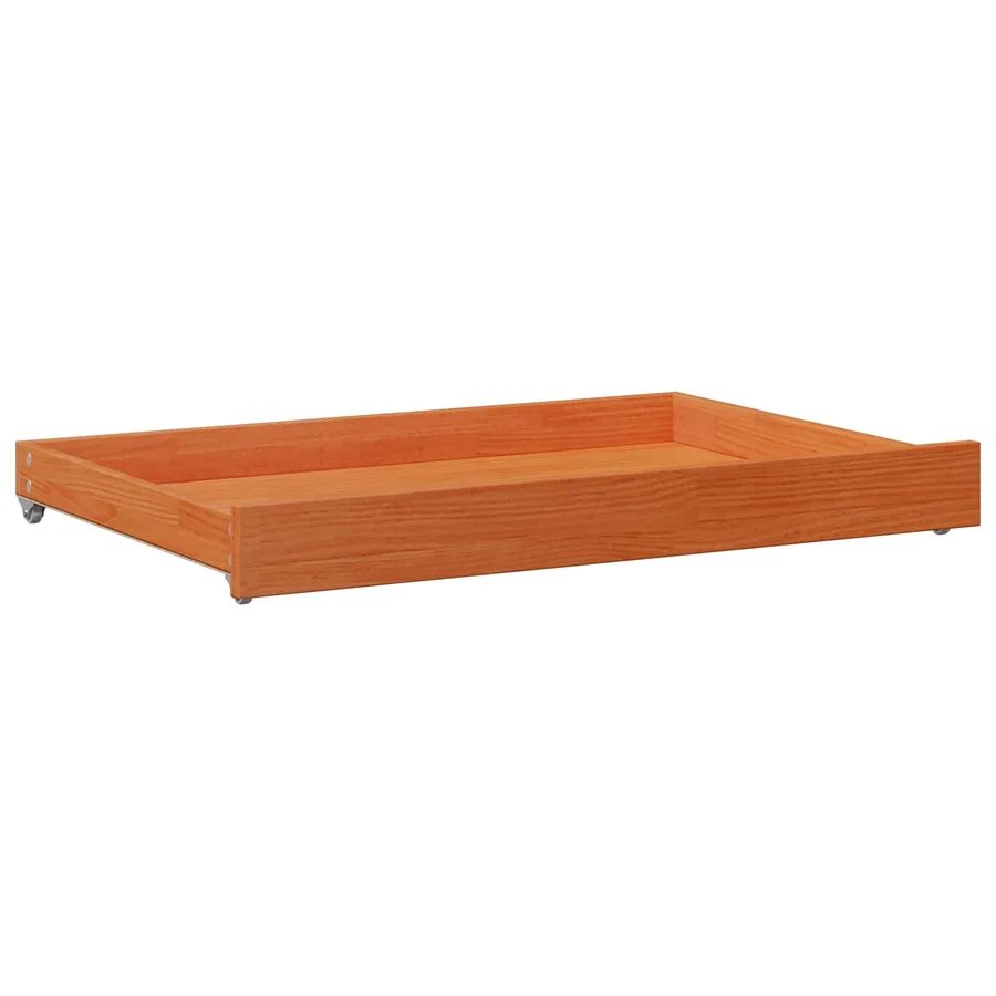 Lit d'appoint avec tiroir 3 pcs Cire marron Bois de Pin Massif - 5