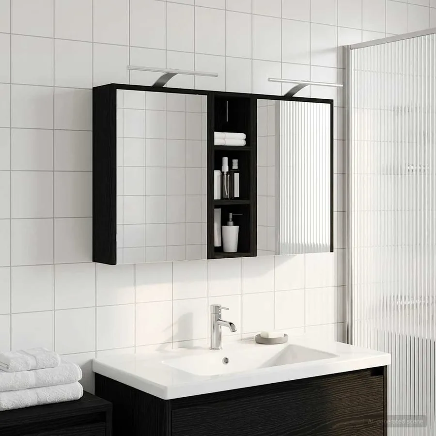 Ensemble de Meubles de Salle de Bain 3 pcs 106 x 16 x 62,5 cm - 4