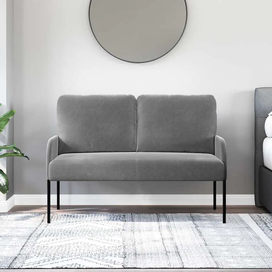 Canapés avec coussin 110cm Gris foncé Contreplaqué - 3