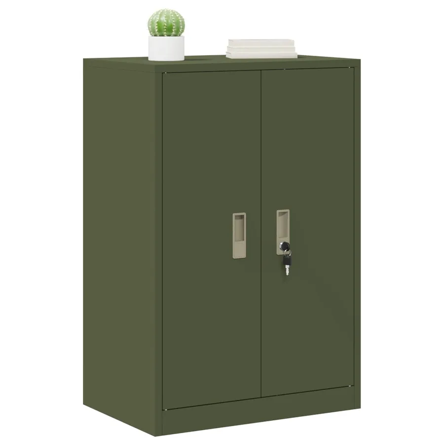 Armoire de rangement Vert olive 60 x 40 x 90 cm Acier - 3