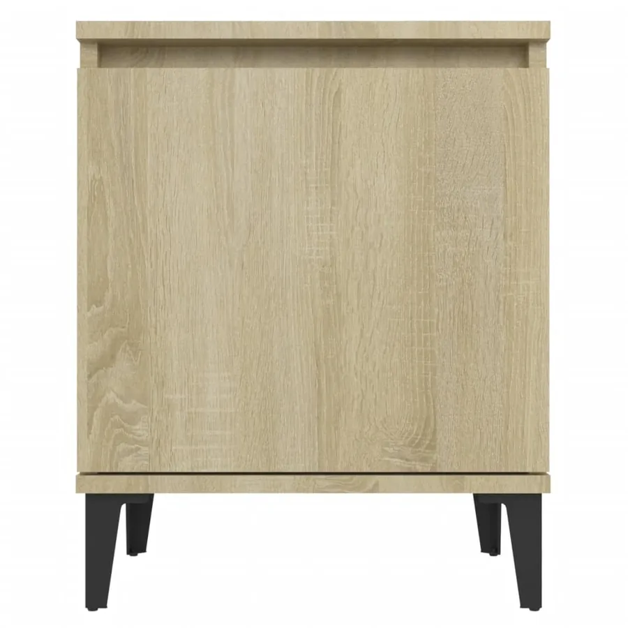 Tables de chevet avec pieds en métal chêne sonoma 40x30x50 cm - 5