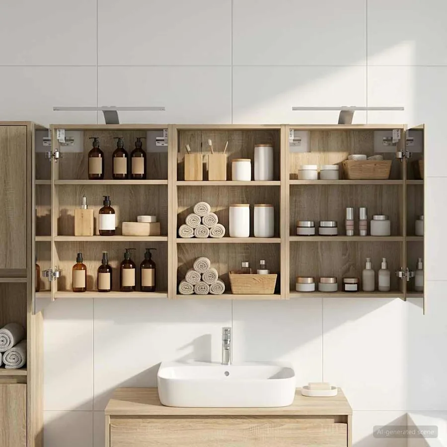 Ensemble de Meubles de Salle de Bain 3 pcs 126 x 16 x 62.5 cm