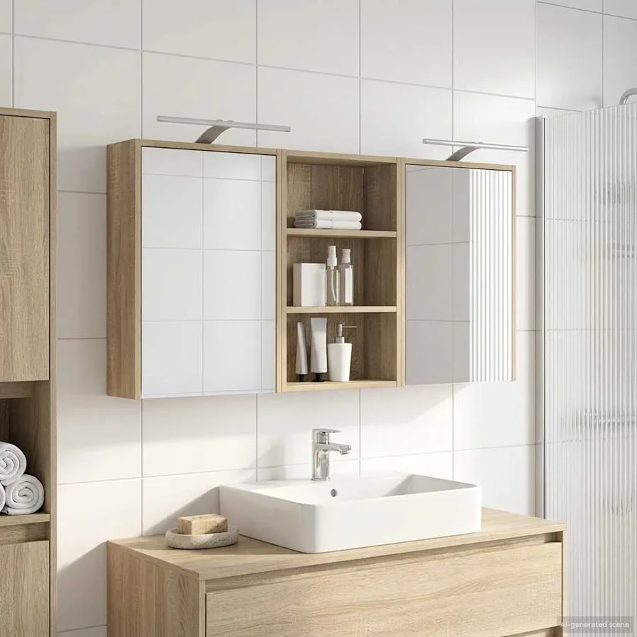 Ensemble de Meubles de Salle de Bain 3 pcs 126 x 16 x 62.5 cm - 4