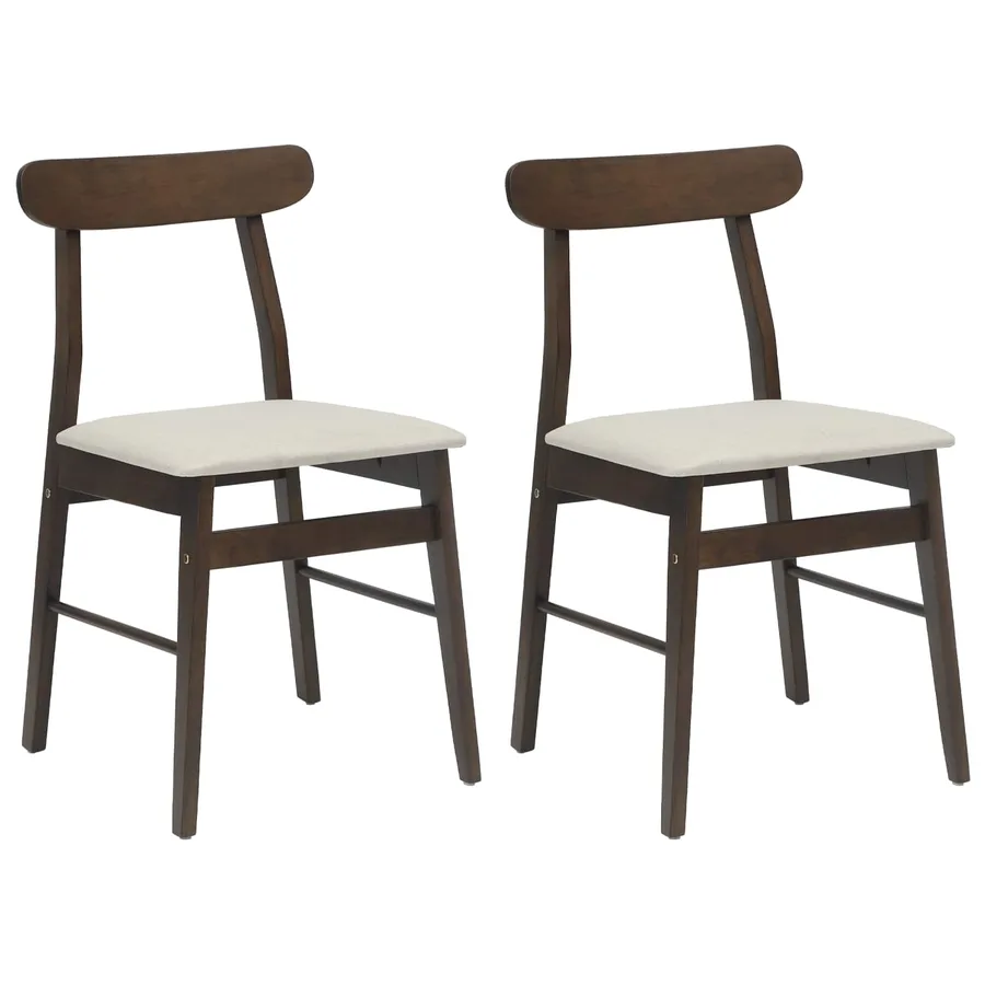 Chaise de salle à manger 2 pcs Marron foncé et lumière - 2