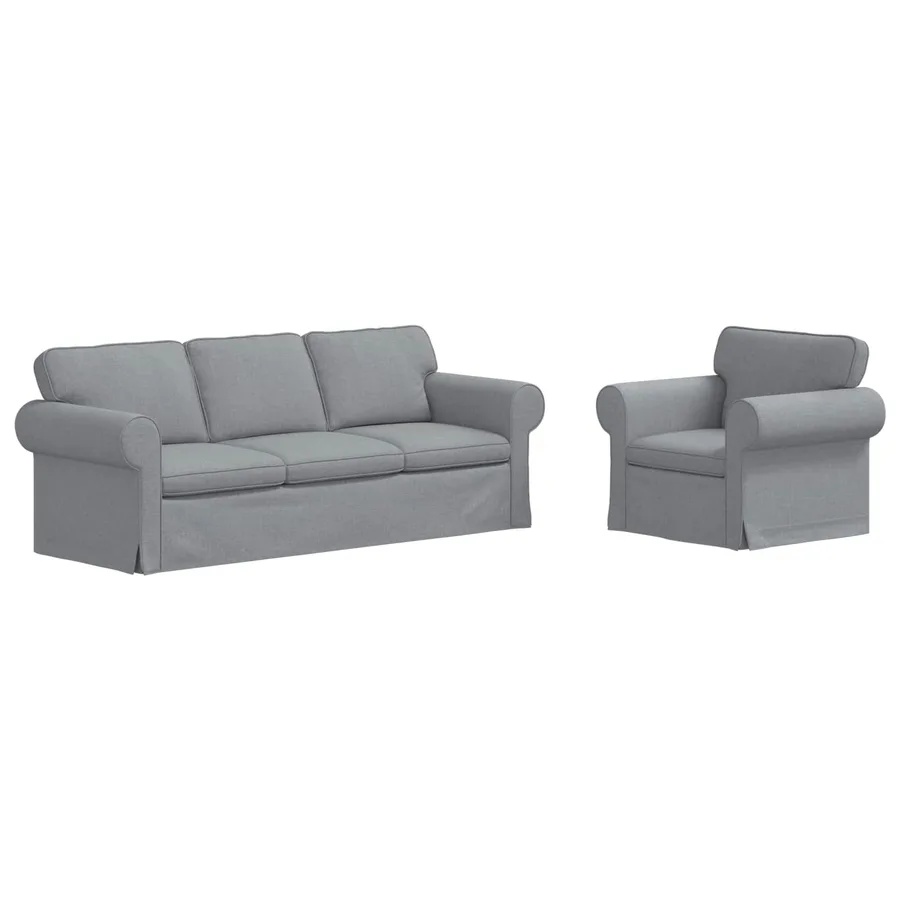 Ensemble de Canapés 2 pcs Gris clair 215 x 82 x 80 cm tissu - 2