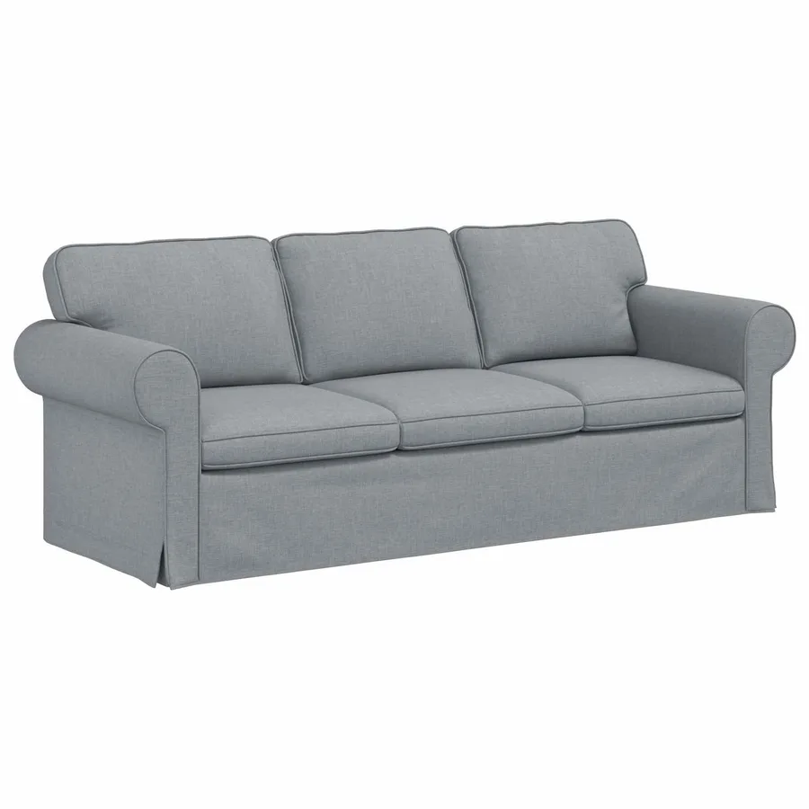 Ensemble de Canapés 2 pcs Gris clair 215 x 82 x 80 cm tissu - 5