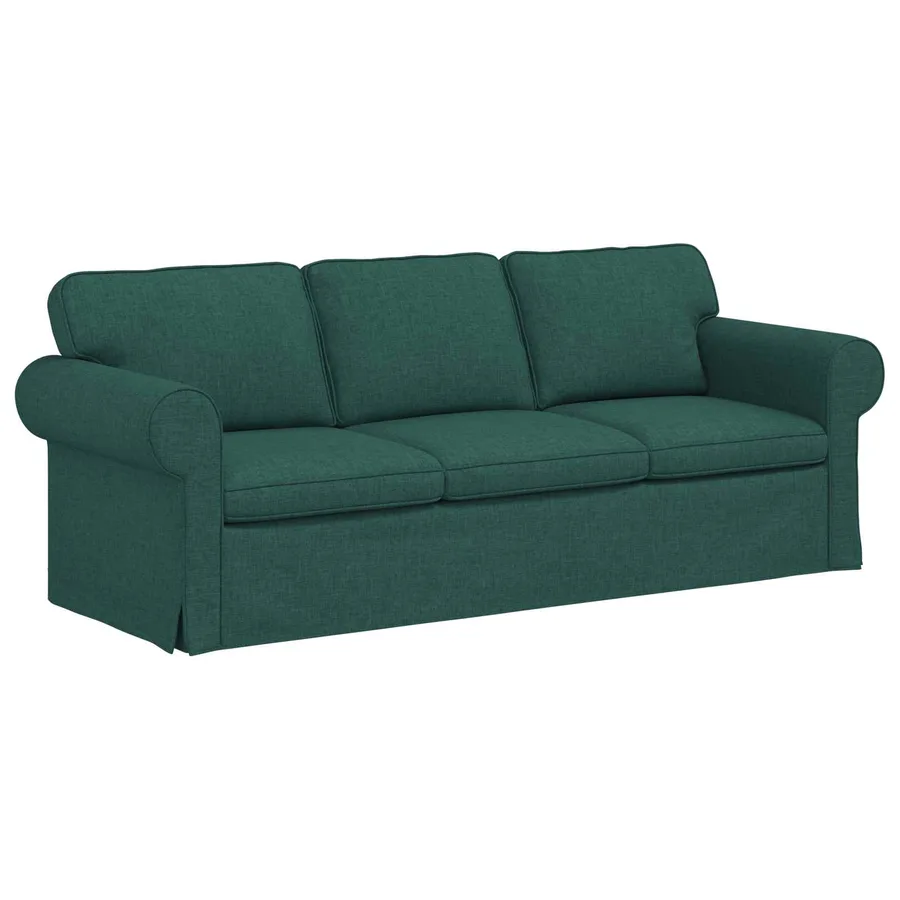 Canapé Vert foncé 215 x 82 x 80 cm tissu - 2