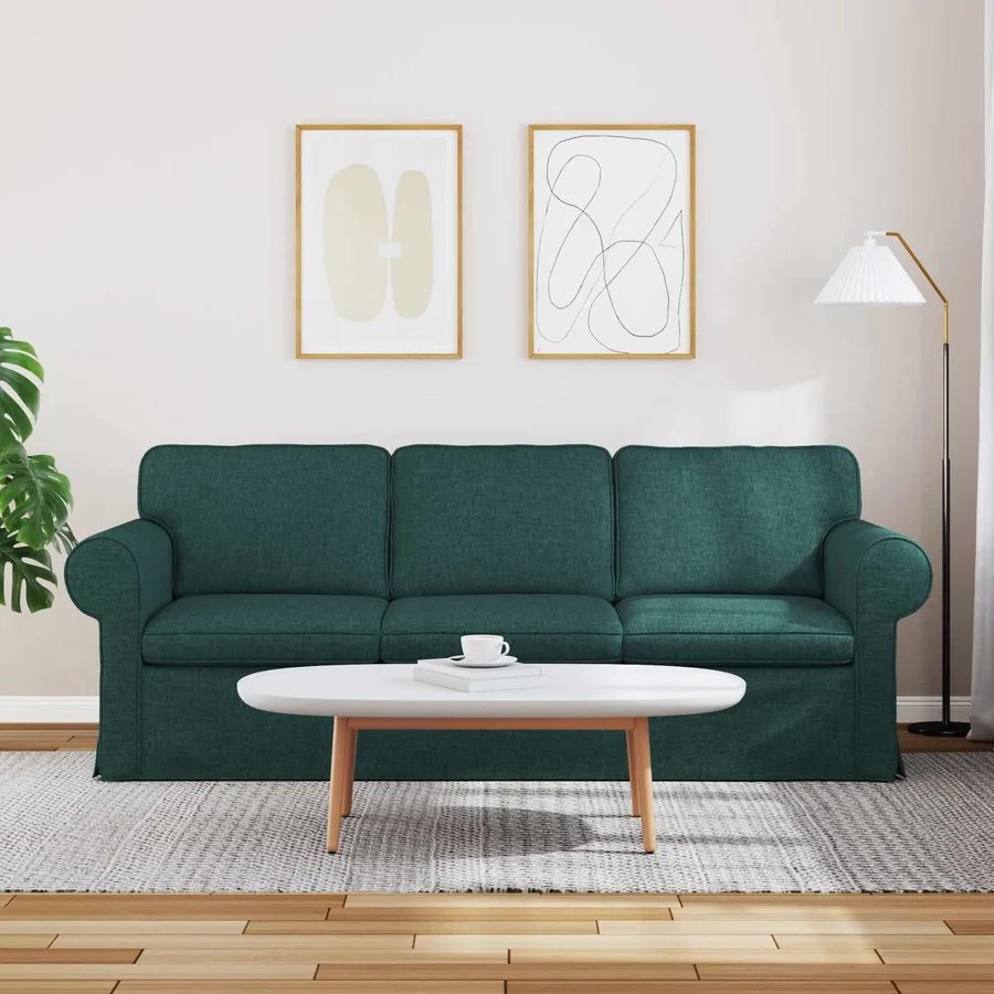 Canapé Vert foncé 215 x 82 x 80 cm tissu - 3
