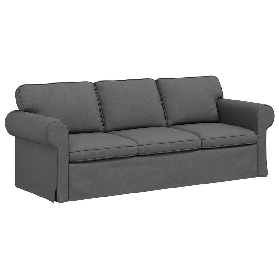 Canapé Gris foncé 215 x 82 x 80 cm tissu - 2