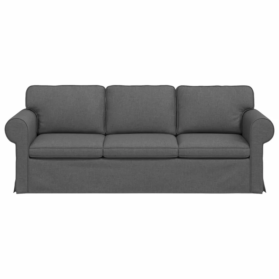 Canapé Gris foncé 215 x 82 x 80 cm tissu - 4