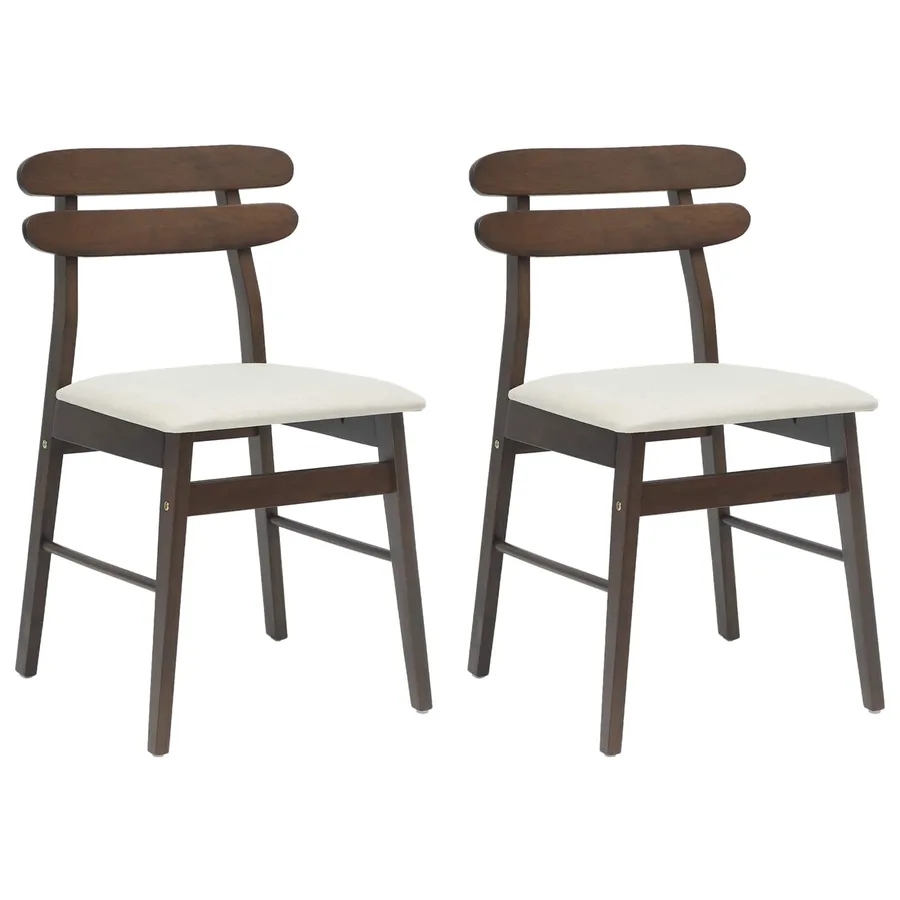 Chaise de salle à manger 2 pcs Marron clair et clair - 2